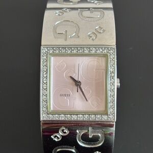GUESS Cuff watch with pink face